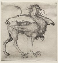 The Griffin, 1400s. Martin Schongauer (German, c.1450-1491). Engraving; sheet: 10.8 x 10.3 cm (4