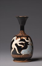 Squat Lekythos (Oil Jug), 400-375 BC. Greece, early 4th Century BC. Red-figure terracotta; overall: