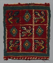 Ornamental Square, 400s - 600s. Egypt, Byzantine period, 5th - 7th century. Tapestry weave: wool;