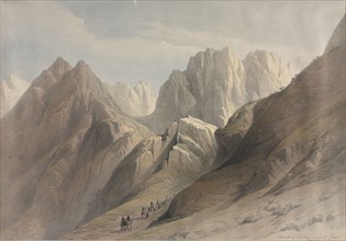 Ascent of the Lower Range of Sinai, 1839. David Roberts (British, 1796-1864). Color lithograph