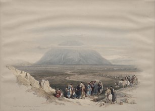 Mount Tabor from the Plain of Esdraelon, 1839. David Roberts (British, 1796-1864). Color lithograph