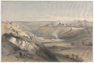 Jerusalem from the Mount of Olives, 1839. David Roberts (British, 1796-1864). Color lithograph
