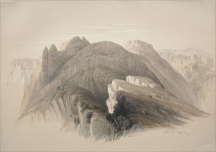 Gebil Hor.  Mount Hor, from the Cliffs Encircling Petra, 1839. David Roberts (British, 1796-1864).