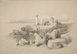 Ruins Called Om El Hamed near Tyre, 1839. David Roberts (British, 1796-1864). Color lithograph