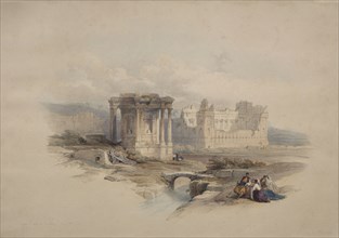 Circular Temple at Baalbec, 1839. David Roberts (British, 1796-1864). Color lithograph