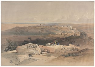 Gaza, 1839. David Roberts (British, 1796-1864). Color lithograph