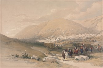 Nablus Ancient Shechem, 1839. David Roberts (British, 1796-1864). Color lithograph