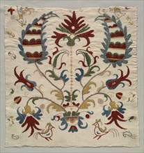 Fragment of Pillow Cover  or Panel of Bedspread, 1800s. Greece, Sporades Islands, Skyros, 19th