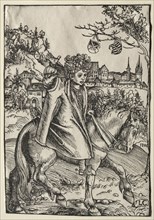 A Boy on Horseback, 1506. Lucas Cranach (German, 1472-1553). Woodcut