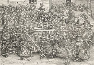 The Tournament with lances, 1509. Lucas Cranach (German, 1472-1553). Woodcut; sheet: 29 x 41.6 cm