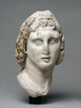 Head of Alexander the Great, 3rd Century BC. Greece, Alexandria, Hellenistic. Marble; overall: 26.5