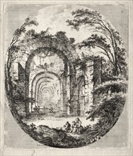 Ancient Ruins, 1756. Jean-Claude-Richard de Saint-Non (French, 1727-1791). Etching