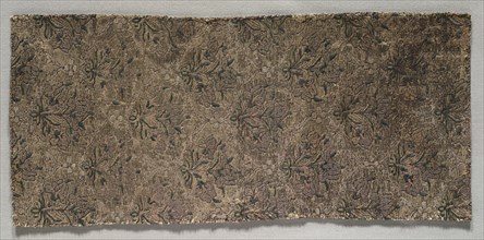 Fragment, 1600s - 1700s. Iran, 17th-18th century. Brocade; overall: 29.3 x 13.4 cm (11 9/16 x 5 1/4