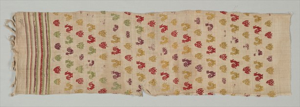Textile Fragment, 19th century. Turkey, Asia Minor ?, 19th century. Silk and linen; overall: 83 x