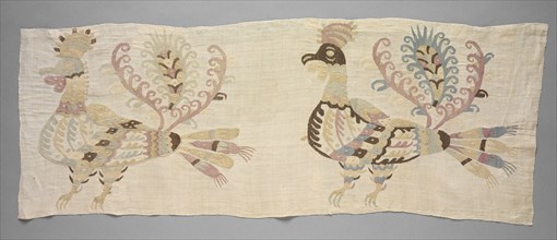Panel, Fragment of Bedsheet, 1700s. Greece, Sporades Islands, Skyros, 18th century. Embroidery: