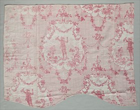 Fragment of Woodblock Printed Cotton, c. 1770. France, Jouy, 18th century. Woodblock print on