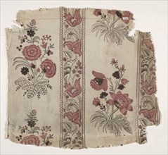 Strip of Woodblock Printed Linen, c. 1785. France, late 18th century. Woodblock print on linen;