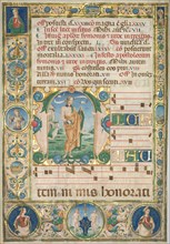 Leaf from a Gradual: Initial (M) with St. Andrew (recto), c. 1480. Jacopo Filippo d' Argenta