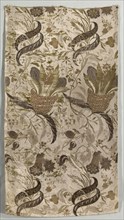 Large Floral Motif, 1830-1899. France, 19th century. Plain compound satin; overall: 95.6 x 53.5 cm