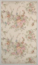 Printed Silk with Flower Design, late 1800s. France, late 19th century. Roller printed silk;