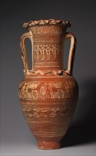 Dipylon Amphora, 8th Century BC. Attributed to Workshop of Athens 894 (Greek). Painted terracotta;