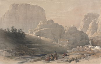 Petra, Lower End of the Valley, Viewing the Acropolis, 1839. David Roberts (British, 1796-1864).