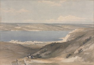 Sea of Galilee at Genezareth looking Towards Bashan, 1839. David Roberts (British, 1796-1864).