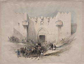 Gate of Damascus, Jerusalem, 1839. David Roberts (British, 1796-1864). Color lithograph