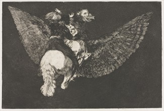 The Proverbs:  Flying Folly, 1864. Francisco de Goya (Spanish, 1746-1828). Etching and aquatint