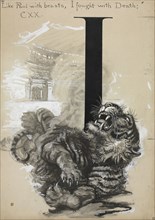 Tiger. Harry Fenn (American, 1838/45-1911). Pen and ink, brush and wash, heightened with white;