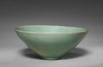 Bowl with Flowering Vines Design in Relief, 1100s-1200s. Korea, Goryeo period (918-1392). Celadon