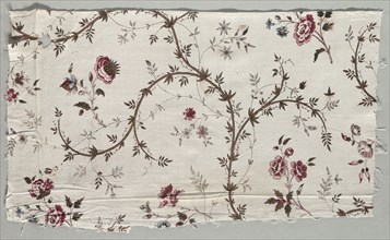 Woodblock Printed Cotton Fragment, 1785. England, late 18th century. Woodblock print on cotton;