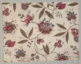 Fragment of Block Printed Cotton, c. 1785. France, late 18th century. Woodblock print on cotton;