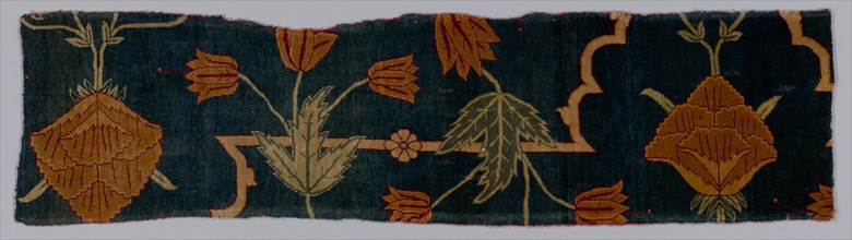 Fragments of a Carpet, 1600-1650. Imperial Manufactory (Indian). Silk and wool; average: 85.1 x 21