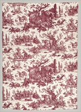 Strip of Copperplate Printed Cotton with "Les plaisirs de la ferme" Design, 1785-1790. Firm of