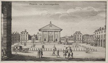Views of London:  The Piazza in Covent Garden. Wenceslaus Hollar (Bohemian, 1607-1677). Etching