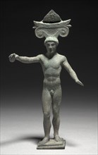 Athlete, 460-450 BC. South Italy, Locri (?), Greece, 5th Century BC. Bronze; overall: 22.5 cm (8