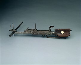 Pellet Crossbow for a Child, c. 1600-1650. Germany, early 17th Century. Wood, bone inlay, steel;