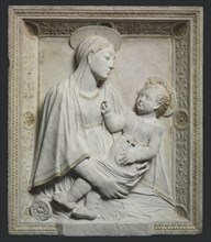 Madonna and Child, by 1461. Mino da Fiesole (Italian, c. 1430-1484). Marble with traces of gilding;