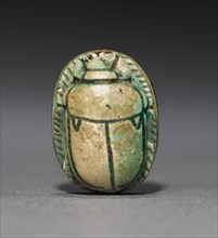 Seti I Scarab, 1295-1186 BC. Egypt, New Kingdom, Dynasty 19 or later. Green glazed steatite;