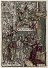 Life of Christ:  Christ before Pilate, 1400s. Germany, 15th century. Woodcut