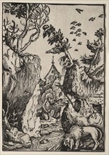 St. Jerome in the Wilderness. Hans Baldung (German, 1484/85-1545). Woodcut