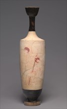 White-Ground Lekythos (Funerary Oil Pitcher), c. 420 BC. Attributed to Group R (Greek). Painted