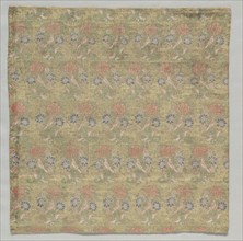 Fragment, 1700s. Iran, 18th century. Brocade; silk and metal; overall: 27.7 x 26.7 cm (10 7/8 x 10