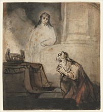 Angel Appearing to Zacharias, third quarter 1600s. Samuel van Hoogstraten (Dutch, 1627-1678). Reed
