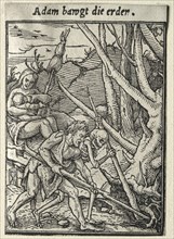 Dance of Death:  Adam Tilling the Ground. Hans Holbein (German, 1497/98-1543). Woodcut