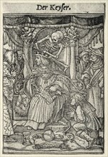 Dance of Death:  The Emperor. Hans Holbein (German, 1497/98-1543). Woodcut