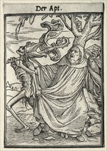 Dance of Death:  The Abbot. Hans Holbein (German, 1497/98-1543). Woodcut