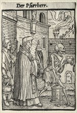 Dance of Death:  The Pastor. Hans Holbein (German, 1497/98-1543). Woodcut