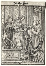 Dance of Death:  The Countess. Hans Holbein (German, 1497/98-1543). Woodcut